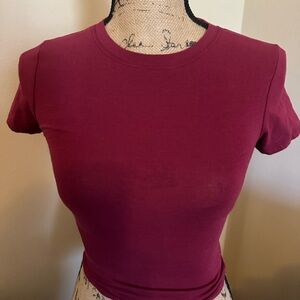 Garage Burgundy Fitted Top